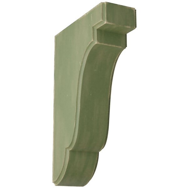 Ekena Millwork 1 3/4"W x 5"D x 7 1/2"H Bedford Wood Vintage Decor Bracket, Restoration Green BKTWD02X05X08BEGR - main
